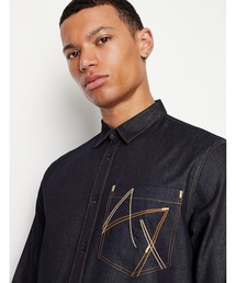 ARMANI EXCHANGE | 【A|X アルマーニ エクスチェンジ】AXロゴ刺繍　長袖デニムシャツ/REGULAR(シャツ/ブラウス)