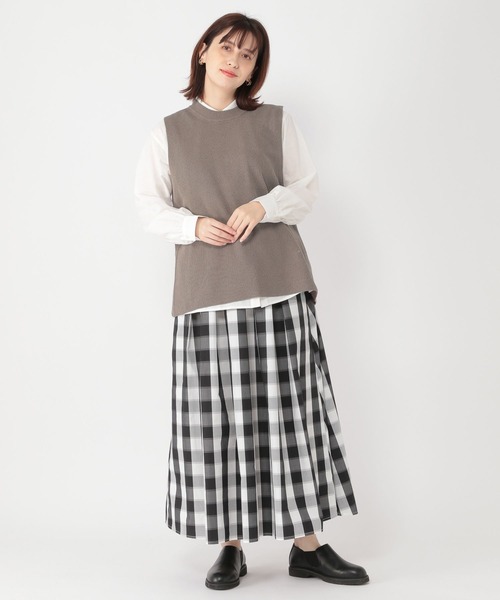 studio CLIP(スタディオクリップ)の「シャドウブロックチェックスカート(スカート・レディース・ブラック/ベージュ/グリーン・FREE)」の7枚目の写真