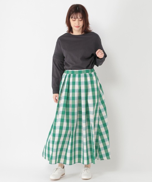 studio CLIP(スタディオクリップ)の「シャドウブロックチェックスカート(スカート・レディース・ブラック/ベージュ/グリーン・FREE)」の10枚目の写真