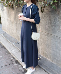 fredy emue | パールボタン袖ボリュームワンピース(ワンピース)