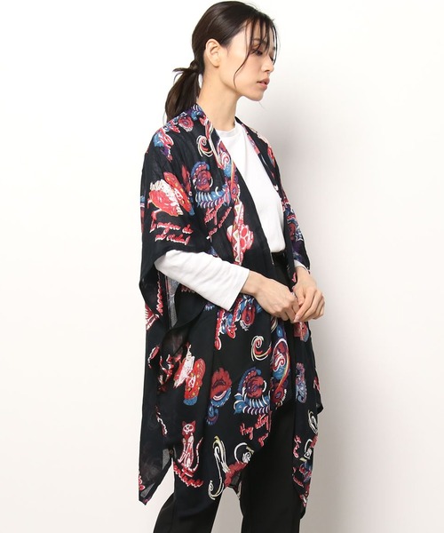 チャイハネ（チャイハネ）の「【チャイハネ】クレアロUVパレオカーディガン（カーディガン/ボレロ・レディース・ブラック/ベージュ/レッド・FREE）」の2枚目の写真