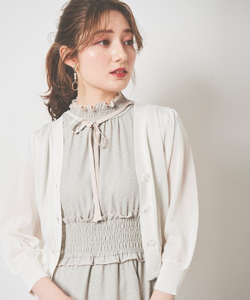 31 Sons de mode(トランテアン ソン ドゥ モード)の「ビジューカーディガン(カーディガン/ボレロ・レディース・ブラック/ピンク/ライトグリーン/オフホワイト・36)」の18枚目の写真