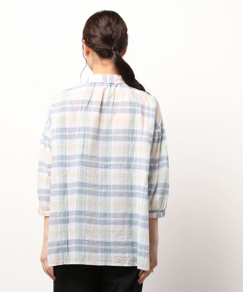 HONEYSUCKLE ROSE（ハニーサックルローズ）の「【HONEYSUCKLE ROSE】ローンチェックブラウス（シャツ/ブラウス・レディース・パープル/グレー/グリーン・M/L）」の4枚目の写真