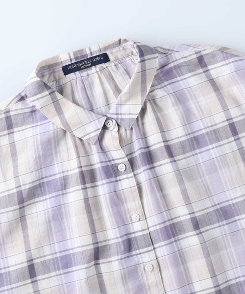 HONEYSUCKLE ROSE（ハニーサックルローズ）の「【HONEYSUCKLE ROSE】ローンチェックブラウス（シャツ/ブラウス・レディース・パープル/グレー/グリーン・M/L）」の6枚目の写真