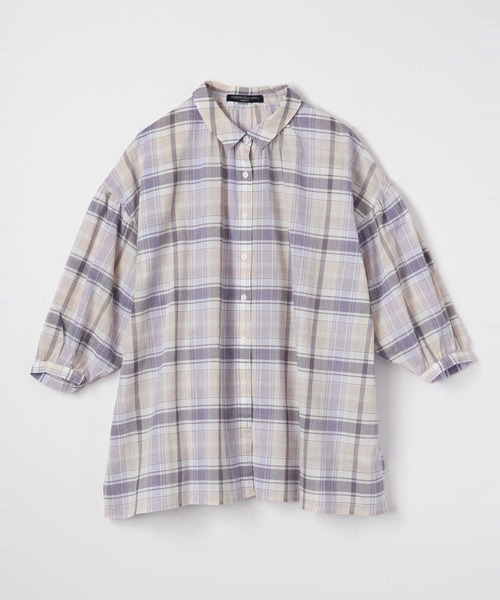HONEYSUCKLE ROSE（ハニーサックルローズ）の「【HONEYSUCKLE ROSE】ローンチェックブラウス（シャツ/ブラウス・レディース・パープル/グレー/グリーン・M/L）」の13枚目の写真