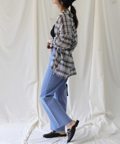 HONEYSUCKLE ROSE（ハニーサックルローズ）の「【HONEYSUCKLE ROSE】ローンチェックブラウス（シャツ/ブラウス・レディース・パープル/グレー/グリーン・M/L）」の17枚目の写真