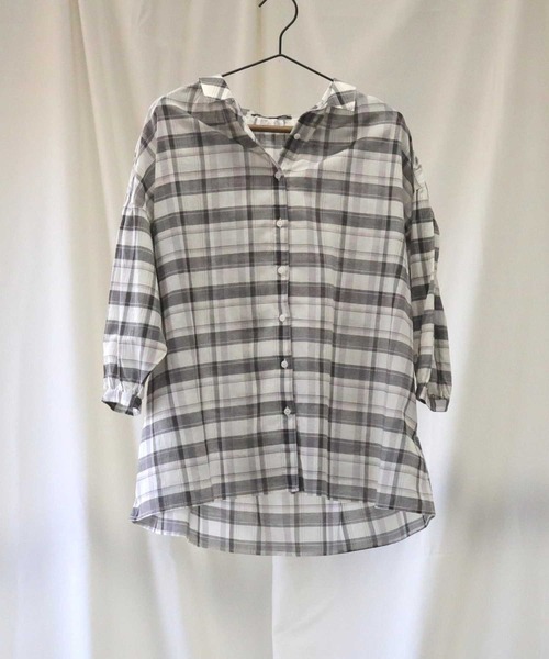 HONEYSUCKLE ROSE（ハニーサックルローズ）の「【HONEYSUCKLE ROSE】ローンチェックブラウス（シャツ/ブラウス・レディース・パープル/グレー/グリーン・M/L）」の20枚目の写真