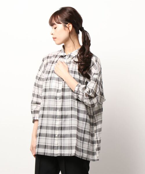 HONEYSUCKLE ROSE（ハニーサックルローズ）の「【HONEYSUCKLE ROSE】ローンチェックブラウス（シャツ/ブラウス・レディース・パープル/グレー/グリーン・M/L）」の21枚目の写真