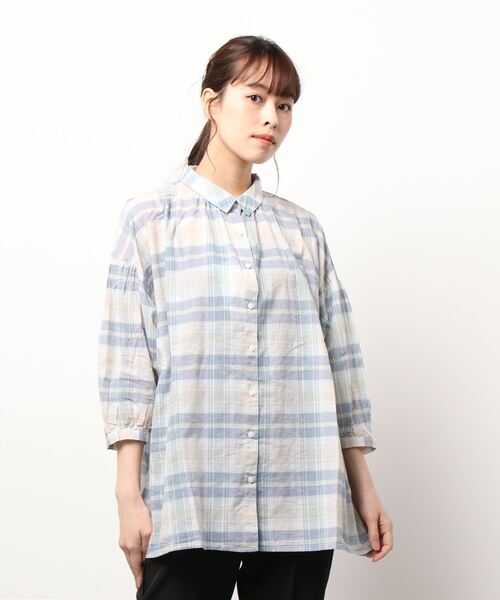 HONEYSUCKLE ROSE（ハニーサックルローズ）の「【HONEYSUCKLE ROSE】ローンチェックブラウス（シャツ/ブラウス・レディース・パープル/グレー/グリーン・M/L）」の22枚目の写真