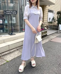 OLIVE des OLIVE | クロップドシャツ×キャミワンピースセット(ワンピース)