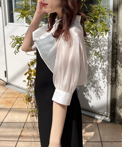 OLIVE des OLIVE(オリーブデオリーブ)の「クロップドシャツ×キャミワンピースセット(ワンピース・レディース・ブラック/ベージュ/ピンク/サックスブルー・FREE)」の9枚目の写真