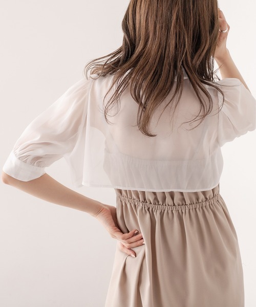 OLIVE des OLIVE(オリーブデオリーブ)の「クロップドシャツ×キャミワンピースセット(ワンピース・レディース・ブラック/ベージュ/ピンク/サックスブルー・FREE)」の16枚目の写真