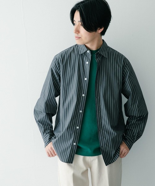 ITEMS URBANRESEARCH（アイテムズ アーバンリサーチ）の「レギュラー ストライプシャツ（シャツ/ブラウス・メンズ・ブルー/ブラック/ネイビー・LARGE/MEDIUM）」の4枚目の写真