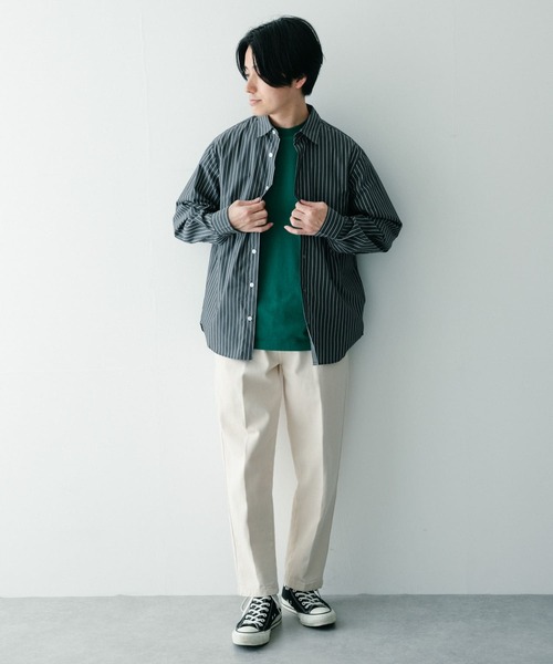 ITEMS URBANRESEARCH（アイテムズ アーバンリサーチ）の「レギュラー ストライプシャツ（シャツ/ブラウス・メンズ・ブルー/ブラック/ネイビー・LARGE/MEDIUM）」の7枚目の写真