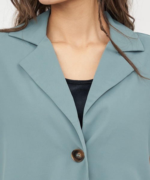 SPIRALGIRL(スパイラルガール)の「クロップドテーラージャケットセットアップ(セットアップ・レディース・ブラック/イエロー/グリーン/ブルー/オレンジ・FREE)」の8枚目の写真