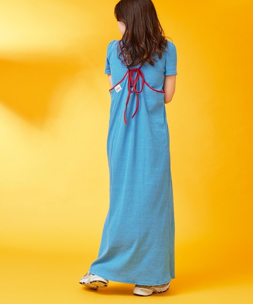 HELLO.SANFRANCISCO（ハローサンフランシスコ）の「【新色追加】【HELLO.SANFRANCISCO】Tee付きボーダーキャミワンピ（ワンピース・レディース・イエロー/オレンジ/ブルー/ピンク/レモンイエロー/グリーン/サーモンピンク・ONE SIZE）」の10枚目の写真