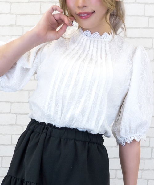 Loco Ocean(ロコオーシャン)の「パフスリーブピンタックレースプルオーバーブラウス(シャツ/ブラウス・レディース・ホワイト・L/XL/M)」の2枚目の写真