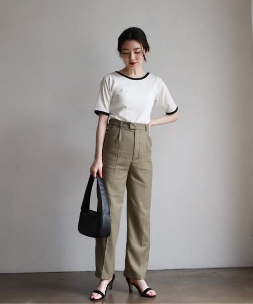 feepur(フェピュール)の「カップ付アソートリンガーTee(Tシャツ/カットソー・レディース・ブラック/オフホワイト/ピンク/ブルー/ホワイト×ブラック・MEDIUM)」の14枚目の写真