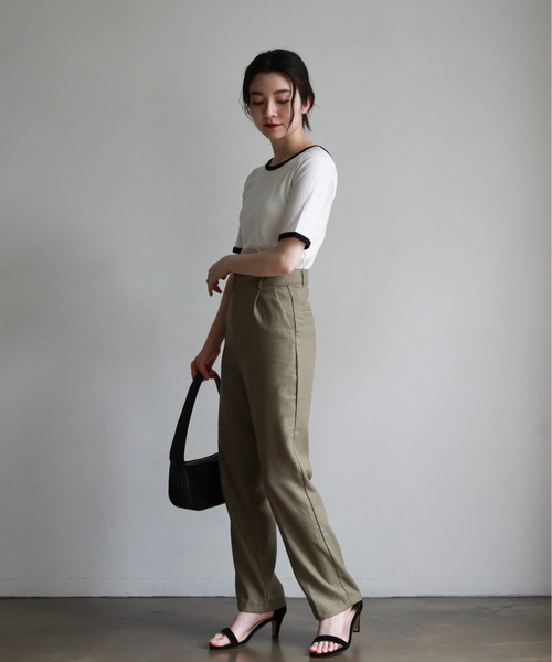feepur(フェピュール)の「カップ付アソートリンガーTee(Tシャツ/カットソー・レディース・ブラック/オフホワイト/ピンク/ブルー/ホワイト×ブラック・MEDIUM)」の15枚目の写真