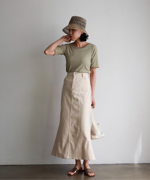 feepur(フェピュール)の「カップ付アソートリンガーTee(Tシャツ/カットソー・レディース・ブラック/オフホワイト/ピンク/ブルー/ホワイト×ブラック・MEDIUM)」の10枚目の写真