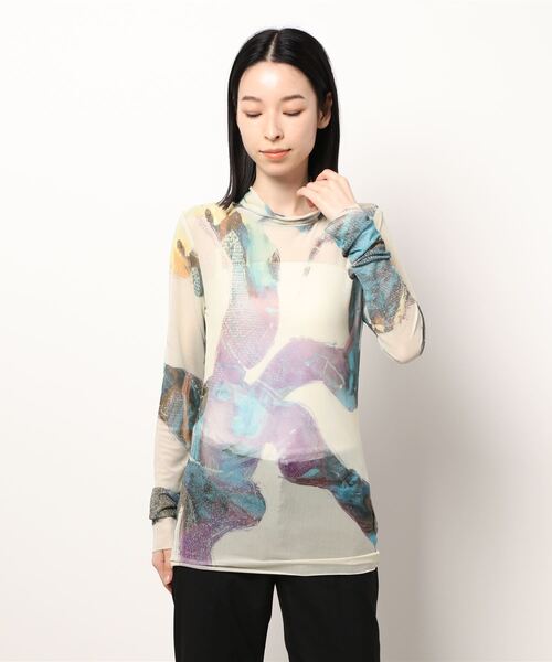 tシャツ Tシャツ 【Cycle By Myob】Kristina Tuzovaドローイングスキンシアートップス CYCLESS22-15-TP Cycle By Myob】Kristina Tuzovaドローイングスキンシアー