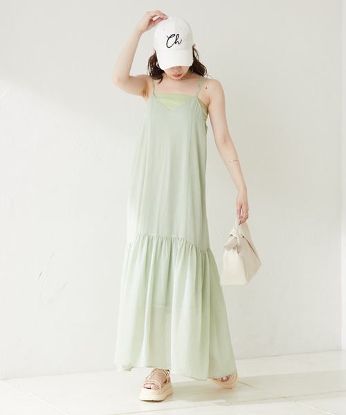 Chico（チコ）の「前後2wayシアーキャミワンピース（ワンピース・レディース・ブラック/アイボリー/ミント・FREE）」の17枚目の写真
