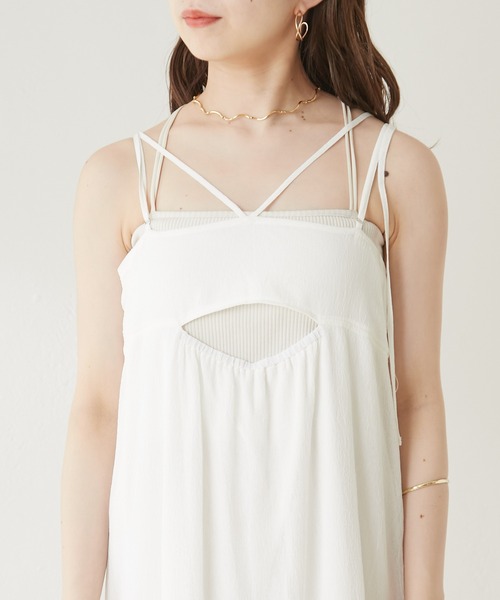 Chico（チコ）の「前後2wayシアーキャミワンピース（ワンピース・レディース・ブラック/アイボリー/ミント・FREE）」の7枚目の写真