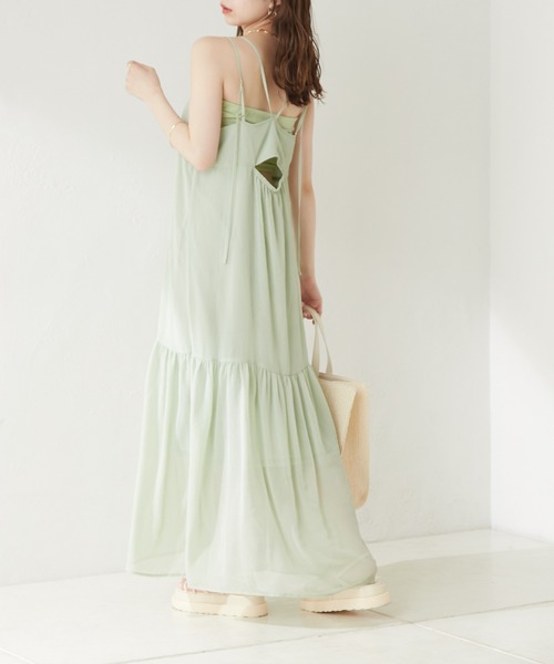 Chico（チコ）の「前後2wayシアーキャミワンピース（ワンピース・レディース・ブラック/アイボリー/ミント・FREE）」の13枚目の写真