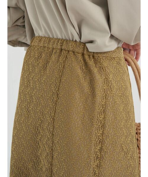 earth music&ecology(アースミュージックアンドエコロジー)の「リーフ柄レーススカート(スカート・レディース・ブラウン/オフホワイト/オリーブ・S/M)」の15枚目の写真