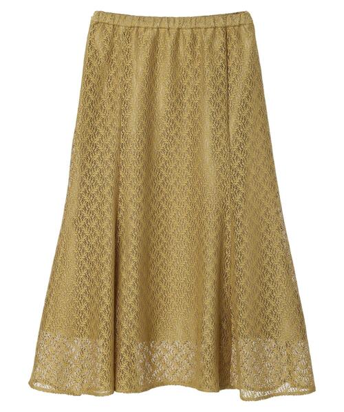 earth music&ecology(アースミュージックアンドエコロジー)の「リーフ柄レーススカート(スカート・レディース・ブラウン/オフホワイト/オリーブ・S/M)」の13枚目の写真