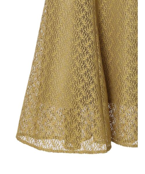 earth music&ecology(アースミュージックアンドエコロジー)の「リーフ柄レーススカート(スカート・レディース・ブラウン/オフホワイト/オリーブ・S/M)」の10枚目の写真