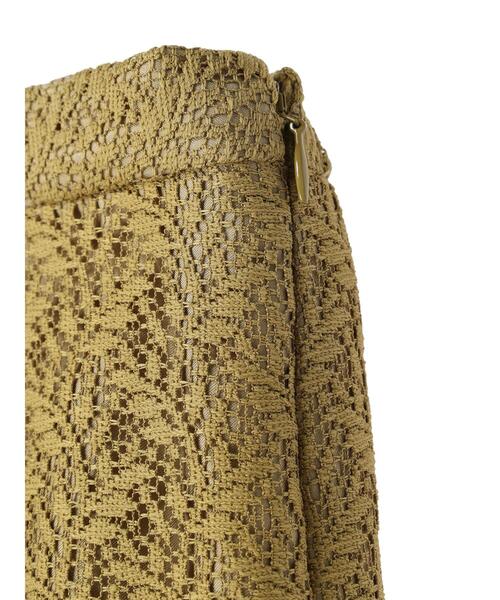 earth music&ecology(アースミュージックアンドエコロジー)の「リーフ柄レーススカート(スカート・レディース・ブラウン/オフホワイト/オリーブ・S/M)」の8枚目の写真