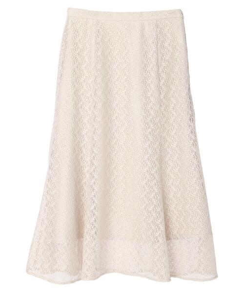 earth music&ecology(アースミュージックアンドエコロジー)の「リーフ柄レーススカート(スカート・レディース・ブラウン/オフホワイト/オリーブ・S/M)」の6枚目の写真