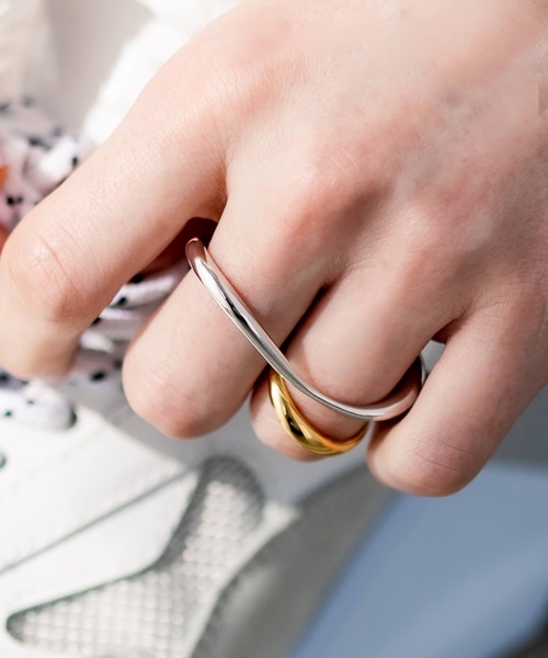 JUICY ROCK（ジューシーロック）の「GP(SV925)/SV925 グラデーションダブルフィンガーリング（リング・レディース・シルバー/ゴールド・#11）」の14枚目の写真