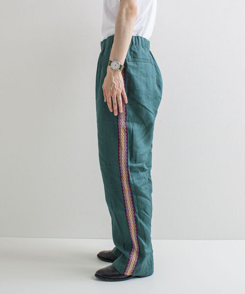 GLOSTER(グロスター)の「【GLOSTER/グロスター】サイドライン リネンイージーパンツ(その他パンツ・メンズ・ブラック/ダークグリーン/ダークブラウン・M/L)」の4枚目の写真