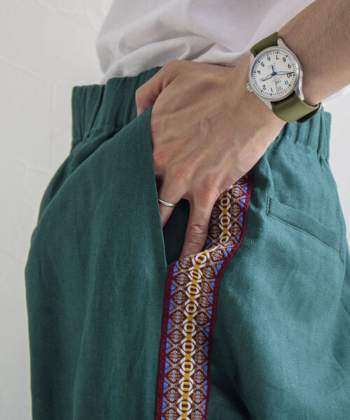 GLOSTER(グロスター)の「【GLOSTER/グロスター】サイドライン リネンイージーパンツ(その他パンツ・メンズ・ブラック/ダークグリーン/ダークブラウン・M/L)」の9枚目の写真