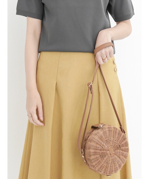 Te chichi（テチチ）の「ラタン丸型ショルダーバッグ（ショルダーバッグ・レディース・ブラック/ブラウン・ﾌﾘ-）」の2枚目の写真