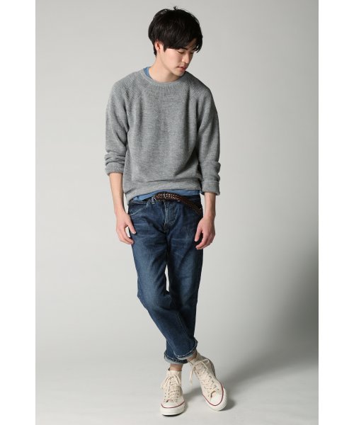 ivory court（アイボリーコート）の「◆ラミーカタアゼクルーネック プルオーバー（ニット/セーター・メンズ・ホワイト/グレー/ネイビー・38/40）」の4枚目の写真