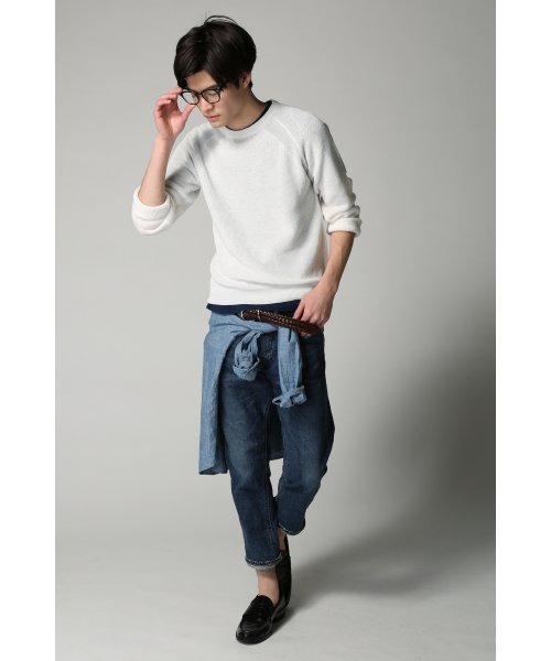 ivory court（アイボリーコート）の「◆ラミーカタアゼクルーネック プルオーバー（ニット/セーター・メンズ・ホワイト/グレー/ネイビー・38/40）」の11枚目の写真