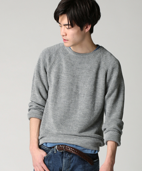 ivory court（アイボリーコート）の「◆ラミーカタアゼクルーネック プルオーバー（ニット/セーター・メンズ・ホワイト/グレー/ネイビー・38/40）」の15枚目の写真