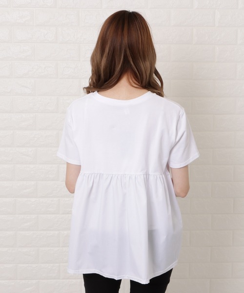 Lace Ladies（レースレディース）の「バックフレア半袖Ｔシャツ（Tシャツ/カットソー・レディース・ホワイト/ブラック/ベージュ/ネイビー・M/XL）」の8枚目の写真