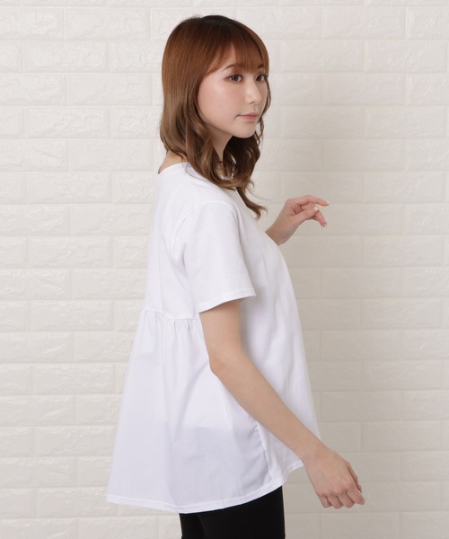 Lace Ladies（レースレディース）の「バックフレア半袖Ｔシャツ（Tシャツ/カットソー・レディース・ホワイト/ブラック/ベージュ/ネイビー・M/XL）」の7枚目の写真