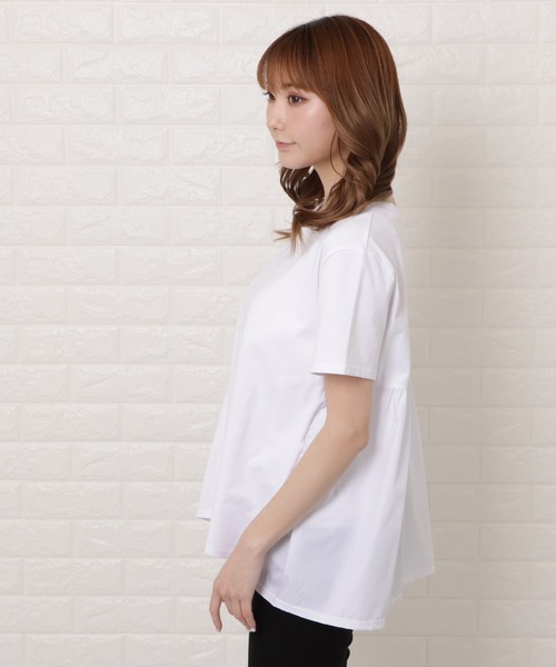 Lace Ladies（レースレディース）の「バックフレア半袖Ｔシャツ（Tシャツ/カットソー・レディース・ホワイト/ブラック/ベージュ/ネイビー・M/XL）」の9枚目の写真