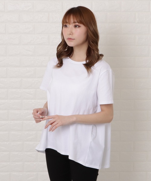 Lace Ladies（レースレディース）の「バックフレア半袖Ｔシャツ（Tシャツ/カットソー・レディース・ホワイト/ブラック/ベージュ/ネイビー・M/XL）」の10枚目の写真