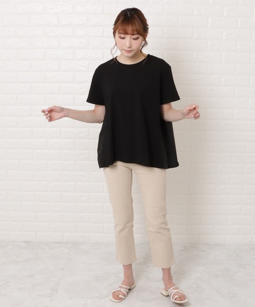 Lace Ladies（レースレディース）の「バックフレア半袖Ｔシャツ（Tシャツ/カットソー・レディース・ホワイト/ブラック/ベージュ/ネイビー・M/XL）」の16枚目の写真