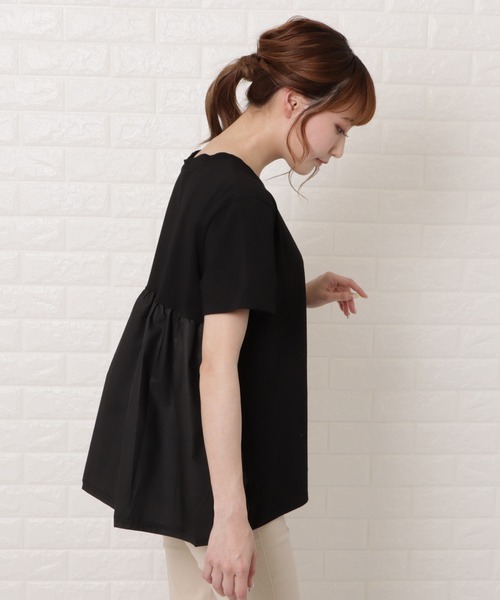 Lace Ladies（レースレディース）の「バックフレア半袖Ｔシャツ（Tシャツ/カットソー・レディース・ホワイト/ブラック/ベージュ/ネイビー・M/XL）」の13枚目の写真