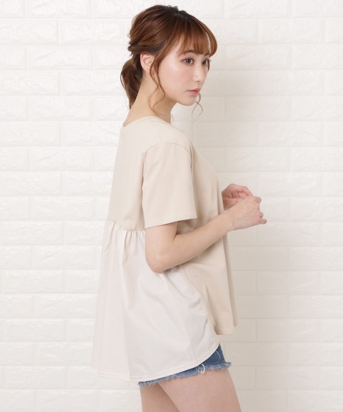 Lace Ladies（レースレディース）の「バックフレア半袖Ｔシャツ（Tシャツ/カットソー・レディース・ホワイト/ブラック/ベージュ/ネイビー・M/XL）」の17枚目の写真