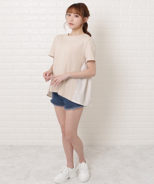 Lace Ladies（レースレディース）の「バックフレア半袖Ｔシャツ（Tシャツ/カットソー・レディース・ホワイト/ブラック/ベージュ/ネイビー・M/XL）」の20枚目の写真