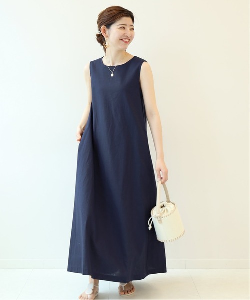 B.C STOCK（ベーセーストック）の「《追加》リネン混ノースリワンピース（ワンピース・レディース・ベージュ/ネイビー/パープル・FREE）」の12枚目の写真