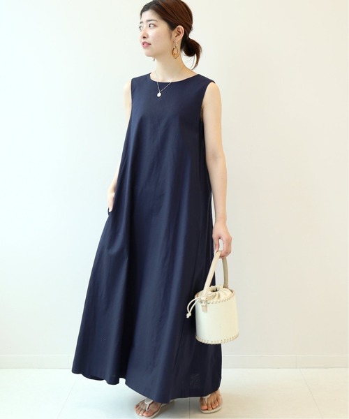 B.C STOCK（ベーセーストック）の「《追加》リネン混ノースリワンピース（ワンピース・レディース・ベージュ/ネイビー/パープル・FREE）」の14枚目の写真